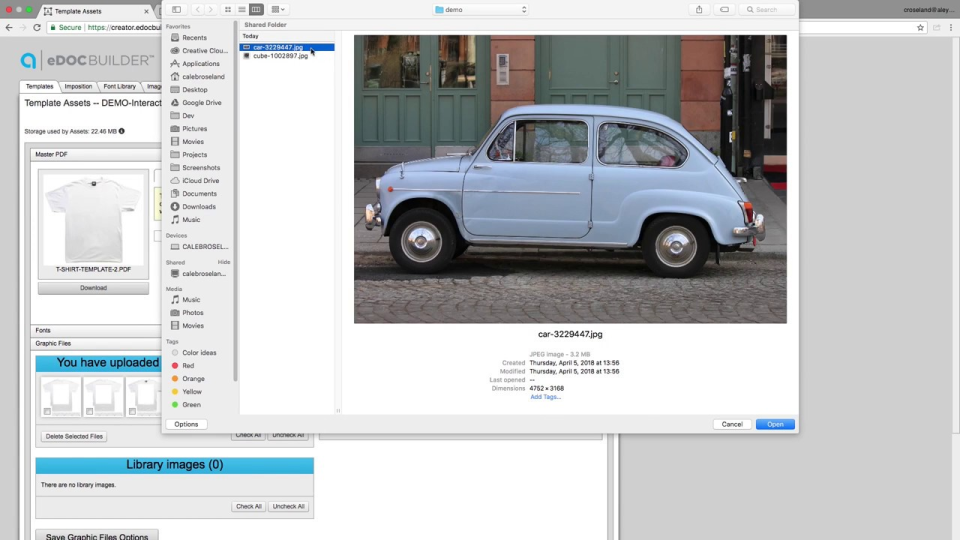 screenshot of Aleyant eDocBuilder